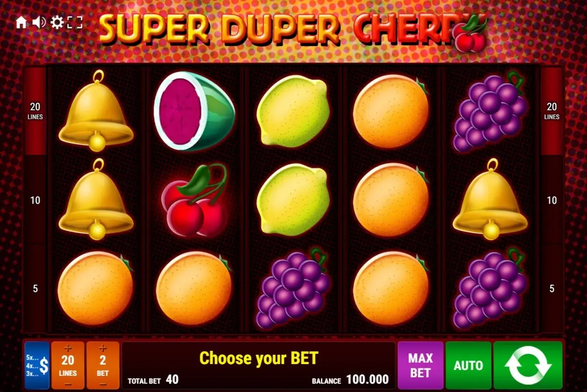 Screenshot des Super Duper Cherry Slots von Gamomat