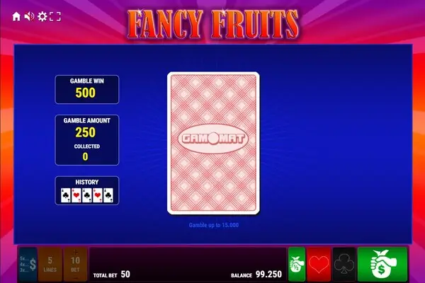 Screenshot der Ladder Gamble Funktion bei Fancy Fruits
