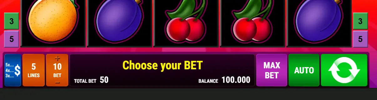 Screenshot der Haupt-Benutzeroberfläche von Fancy Fruits